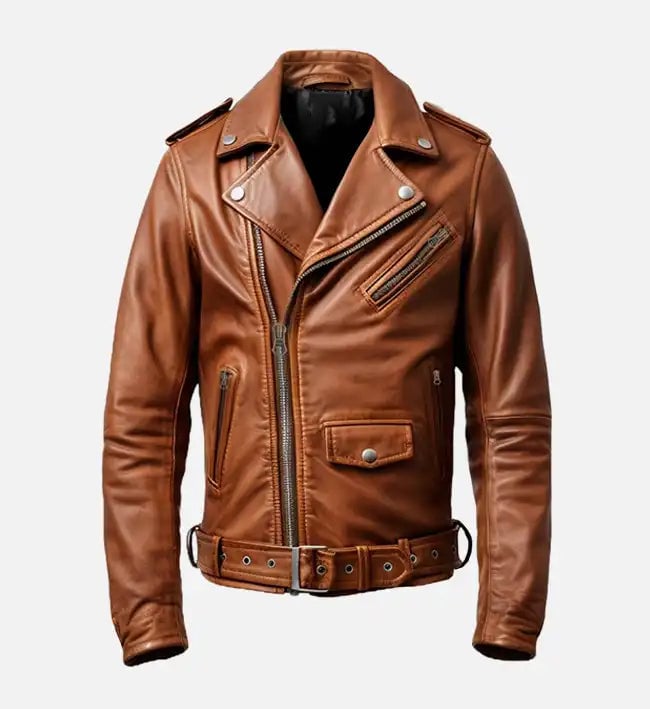 Women's Vintage Brown Biker Leather Jacket
