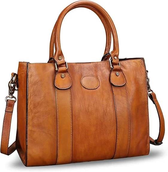Classic Vintage-Style Women’s Handbag – Tan Brown