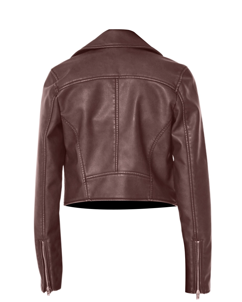Alternative view of Women Brown Vintage Biker Jacket