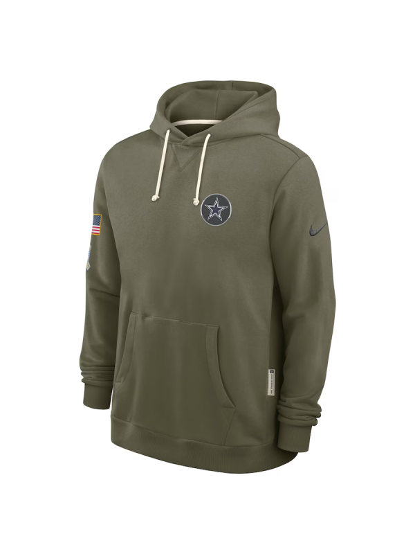 Dallas Cowboys Inspired Olive Fleece Hoodie