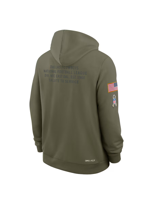Dallas Cowboys Inspired Olive Fleece Hoodie
