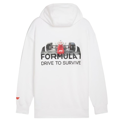 Formula 1 Inspired White Graphic Hoodie