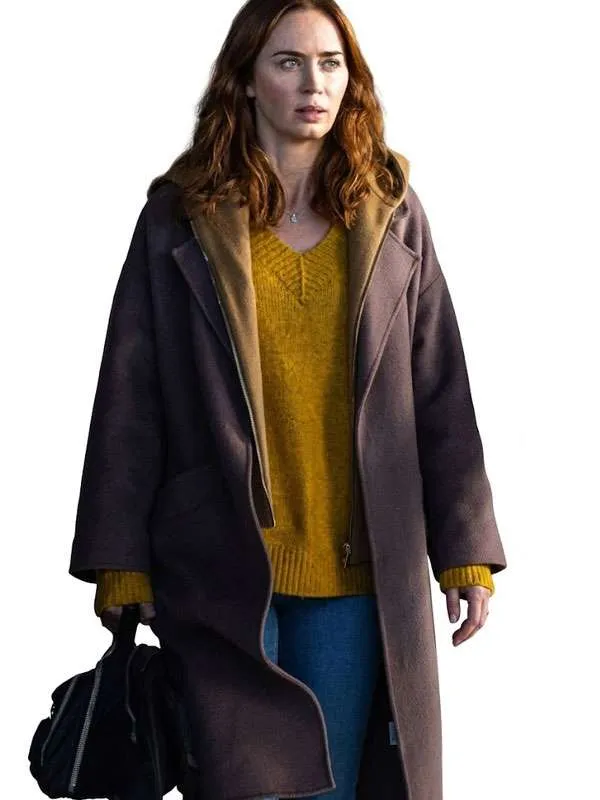 Emily Blunt Disclosure Day Grey Wool Coat