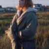 Kelly Reilly Green Quilted Jacket