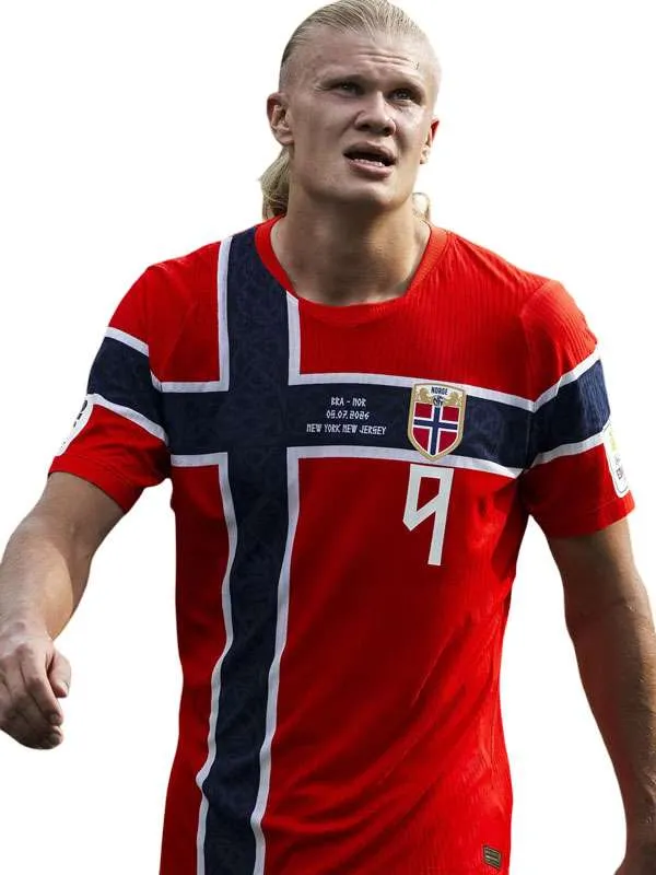 Alternative view of FIFA World Cup 2026 Erling Haaland Norway Red Jersey